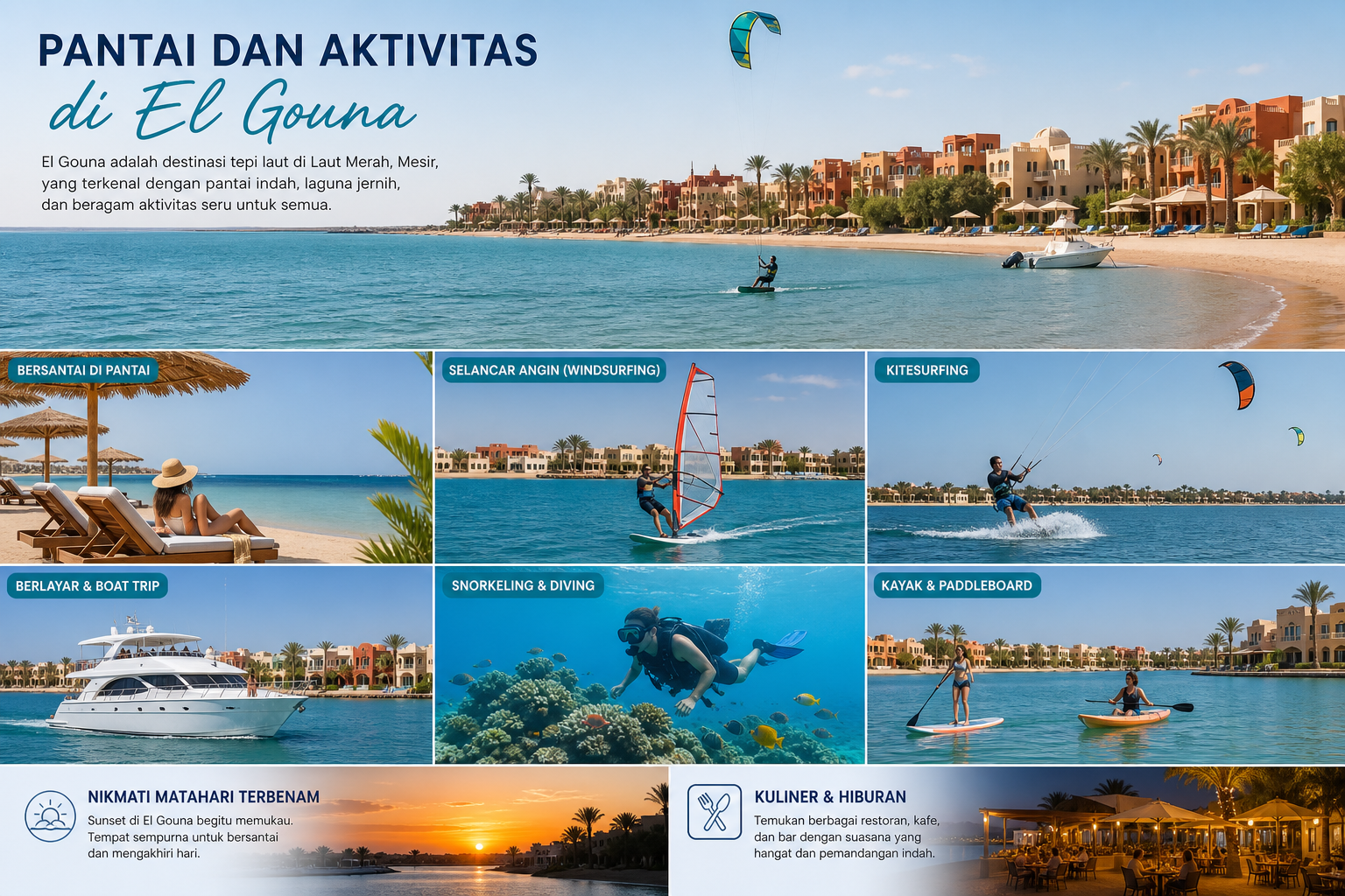 Pantai dan Aktivitas di El Gouna - el