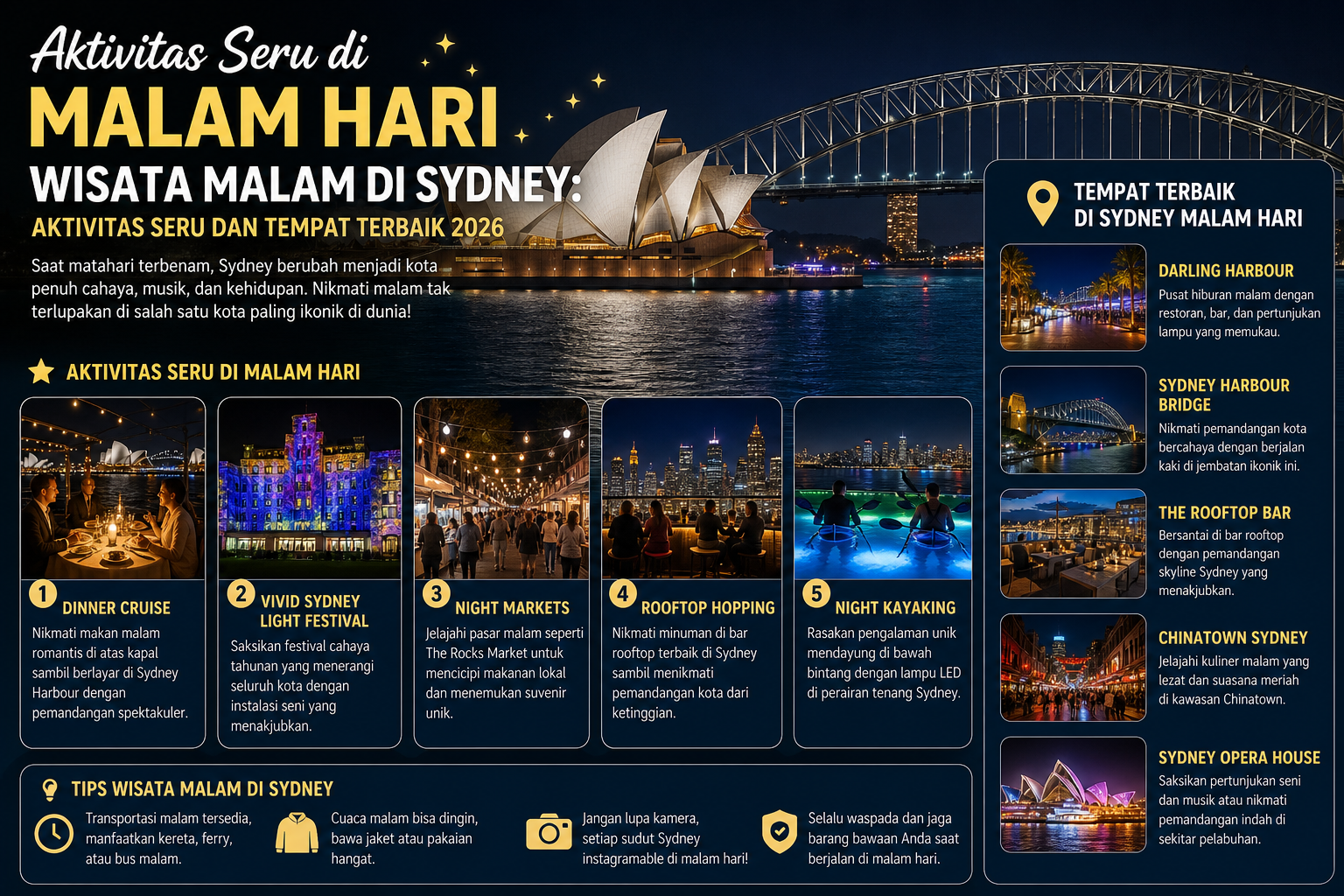 Aktivitas Seru di Malam Hari - sydney