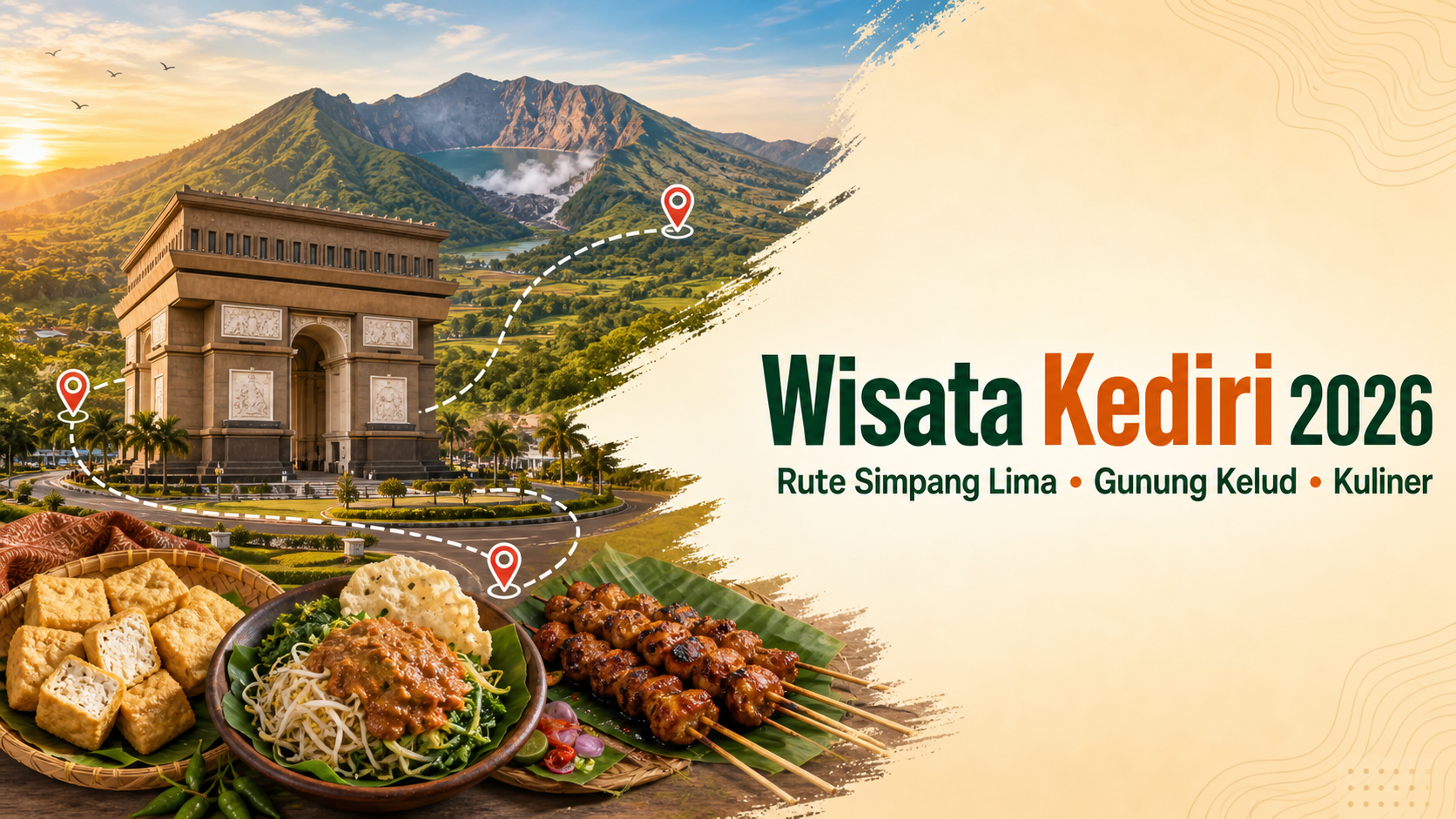 kediri - Wisata Kediri 2026: Rute Simpang Lima, Gunung Kelud, Kuliner