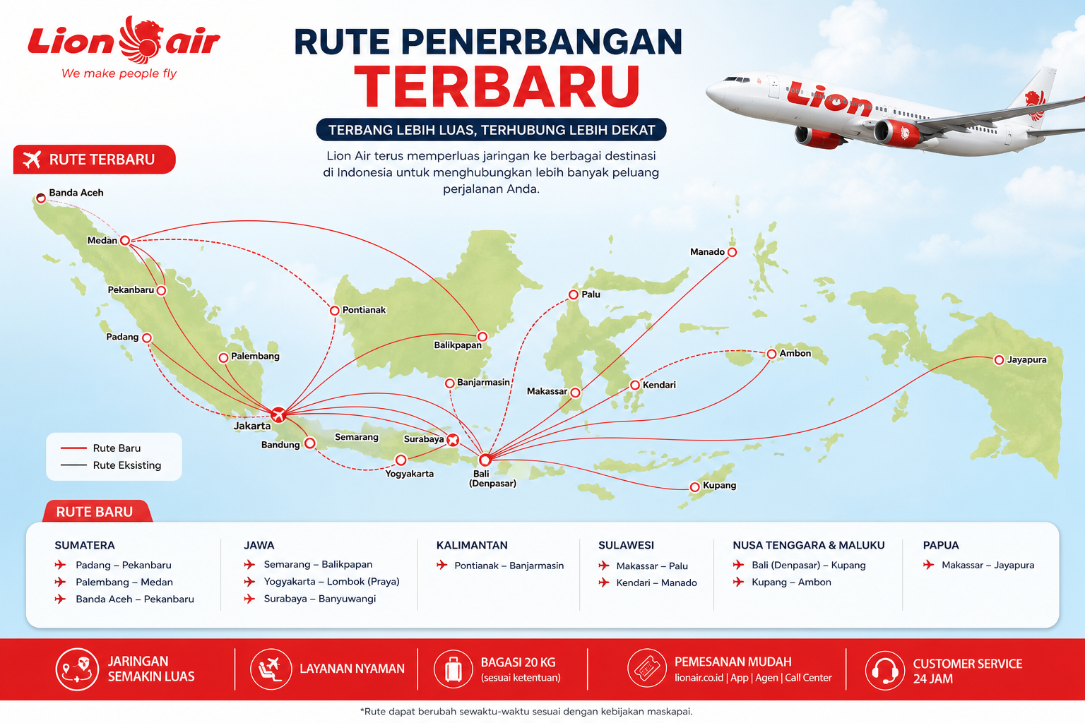 Rute Penerbangan Terbaru Lion Air - lion