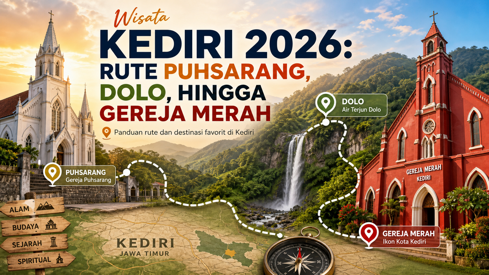 kediri - Wisata Kediri 2026: Rute Puhsarang, Dolo, hingga Gereja Merah