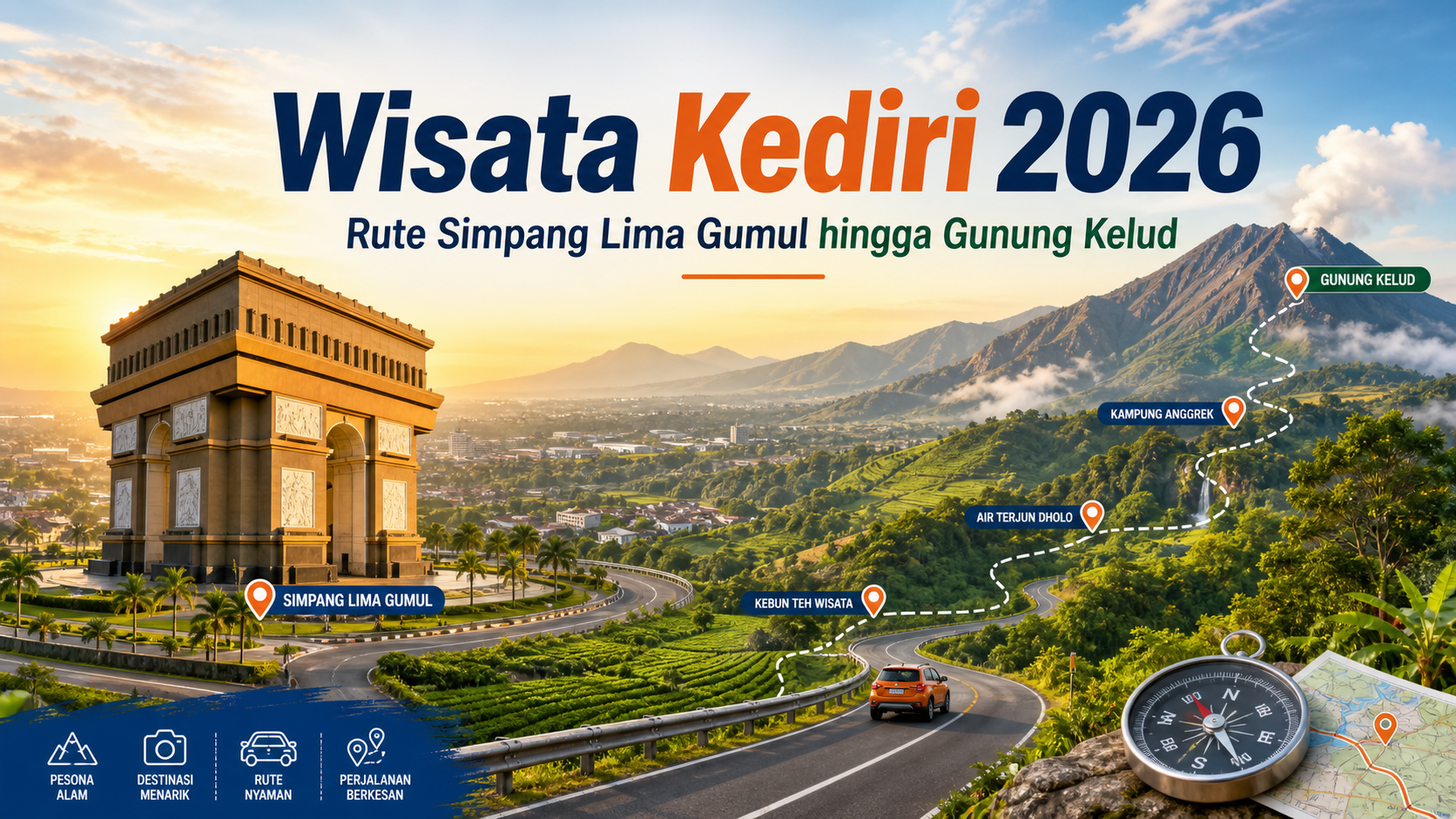 kediri - Wisata Kediri 2026: Rute Simpang Lima Gumul hingga Gunung Kelud