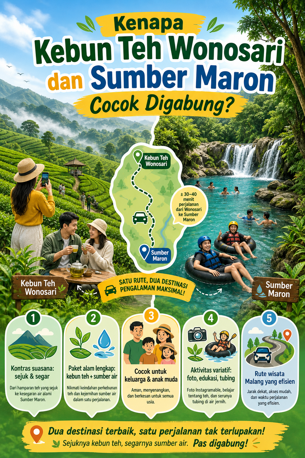 Kenapa Kebun Teh Wonosari dan Sumber Maron Cocok Digabung? - malang