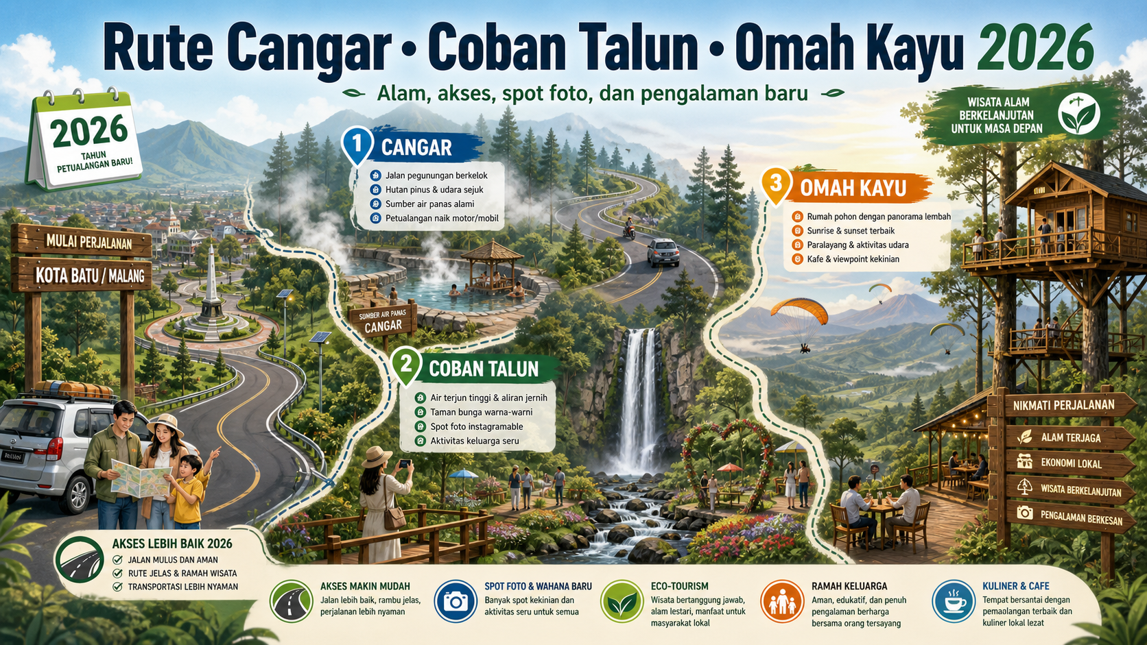 Kenapa Rute Cangar, Coban Talun, dan Omah Kayu Menarik pada 2026? - batu
