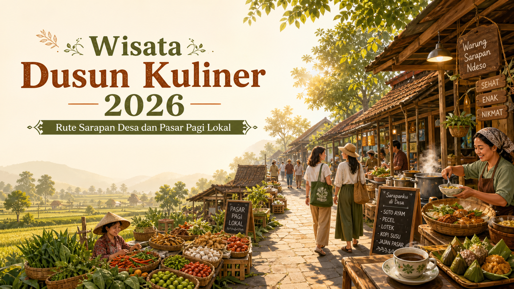 kuliner - Wisata Dusun Kuliner 2026: Rute Sarapan Desa dan Pasar Pagi Lokal