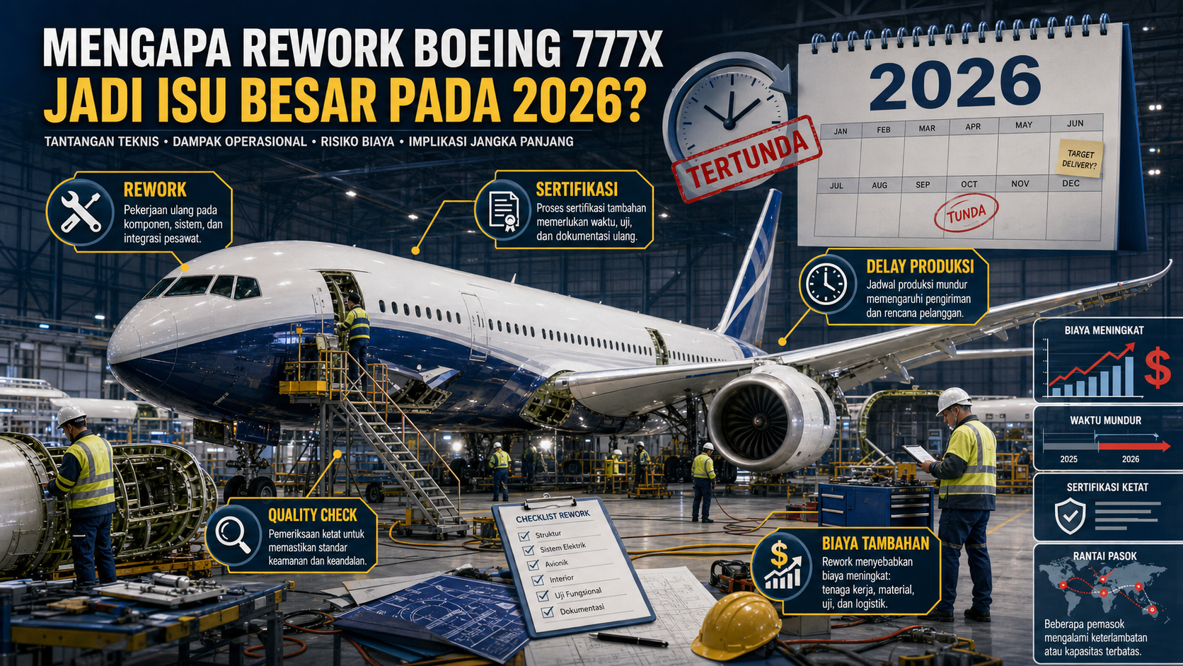 Mengapa Rework Boeing 777X Jadi Isu Besar pada 2026? - boeing