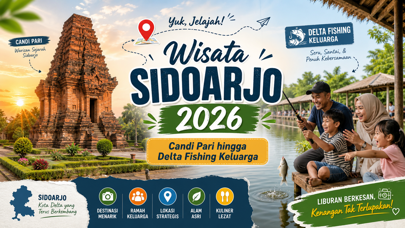 sidoarjo - Wisata Sidoarjo 2026: Candi Pari hingga Delta Fishing Keluarga