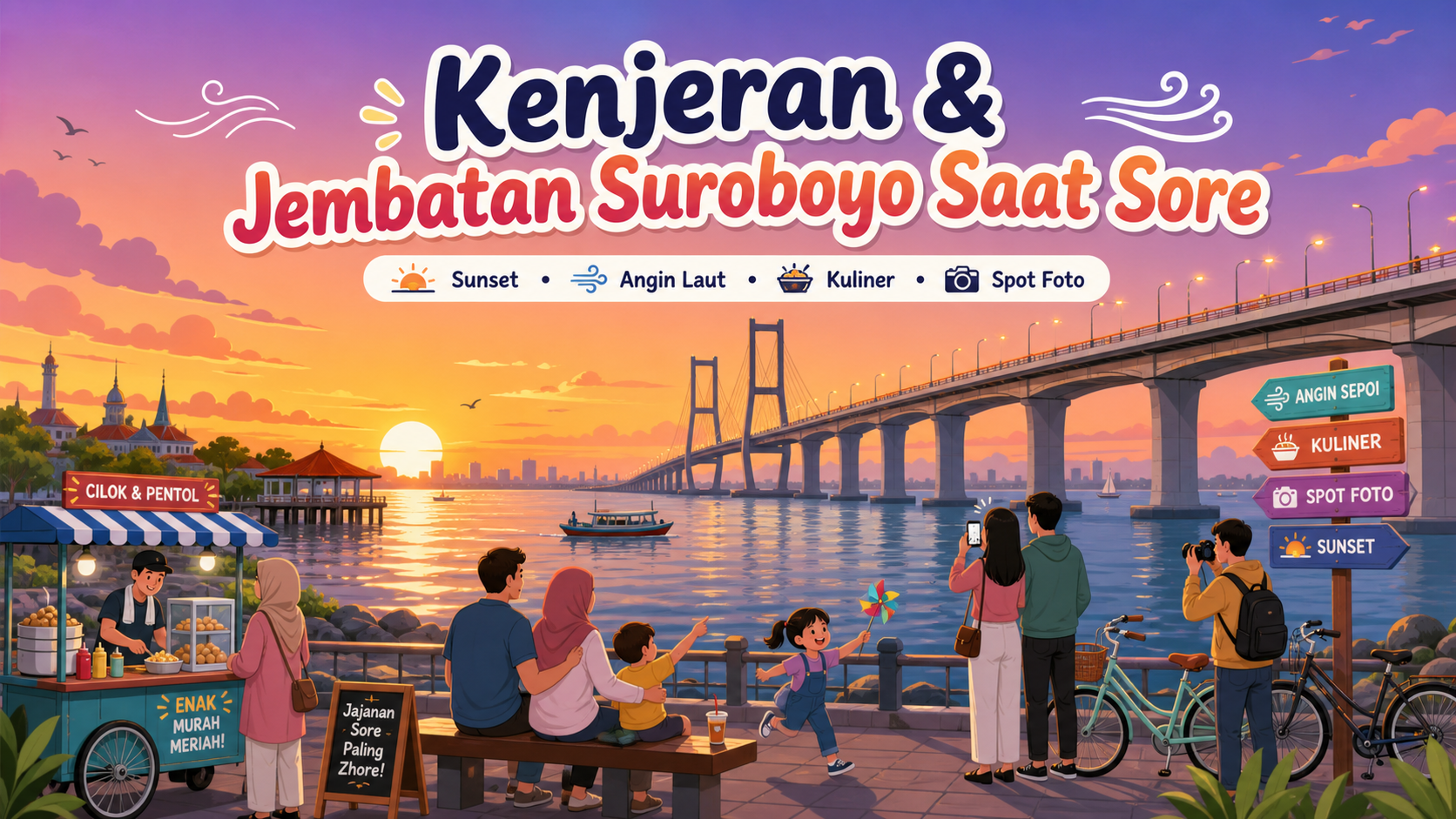 Kenapa Kenjeran dan Jembatan Suroboyo Cocok untuk Sore Hari? - surabaya