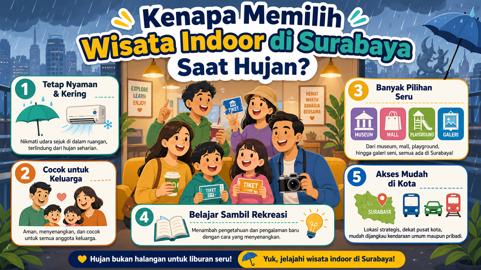 Kenapa Memilih Wisata Indoor di Surabaya Saat Hujan? - surabaya