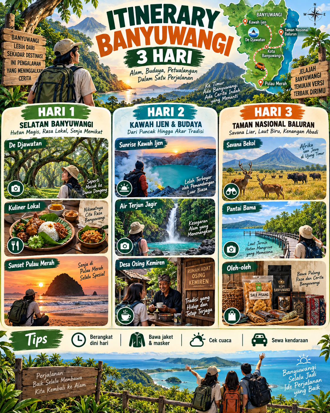 Gambaran Itinerary Banyuwangi 3 Hari - banyuwangi