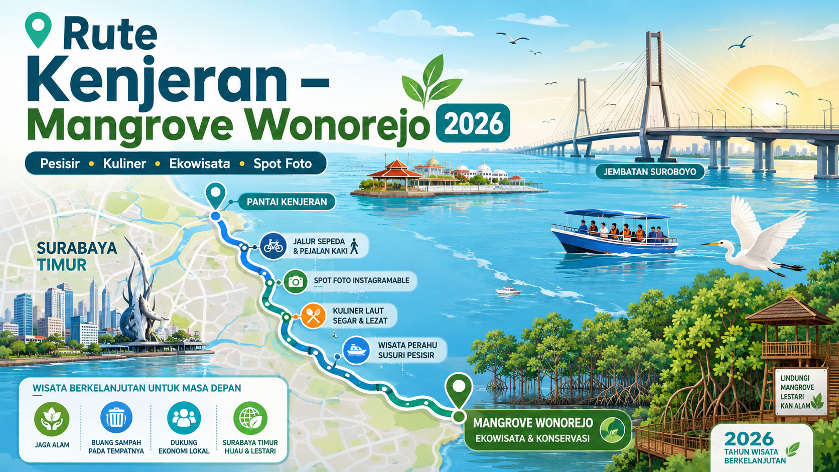 Kenapa Rute Kenjeran hingga Mangrove Wonorejo Menarik di 2026? - surabaya