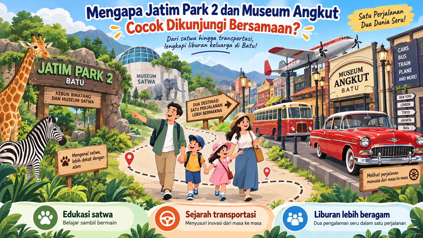 Mengapa Jatim Park 2 dan Museum Angkut Cocok Dikunjungi Bersamaan? - batu