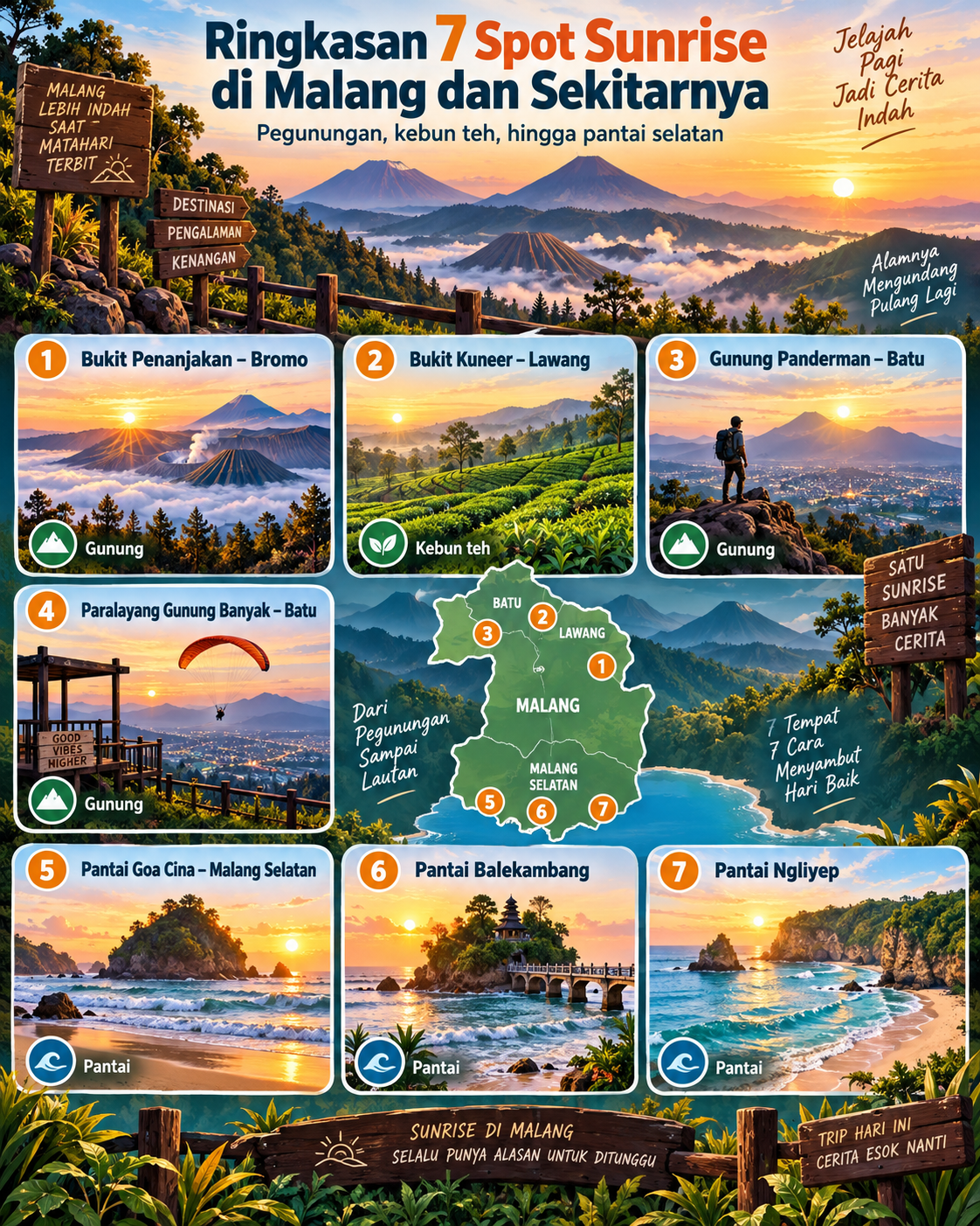 Ringkasan 7 Spot Sunrise di Malang dan Sekitarnya - malang