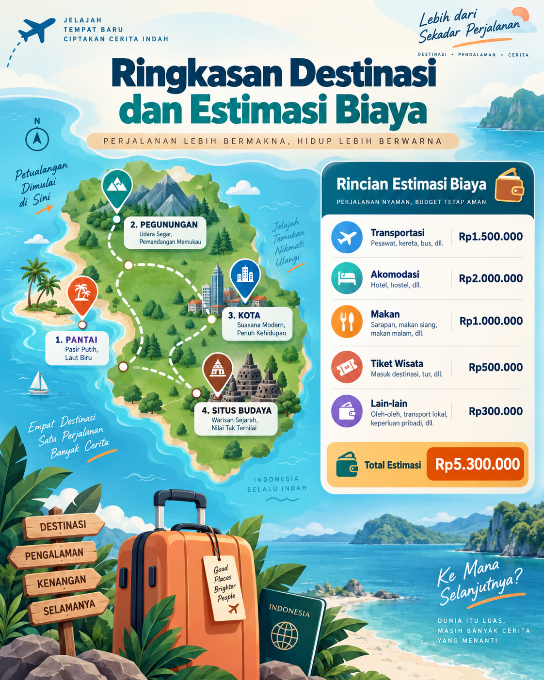 Ringkasan Destinasi dan Estimasi Biaya - batu