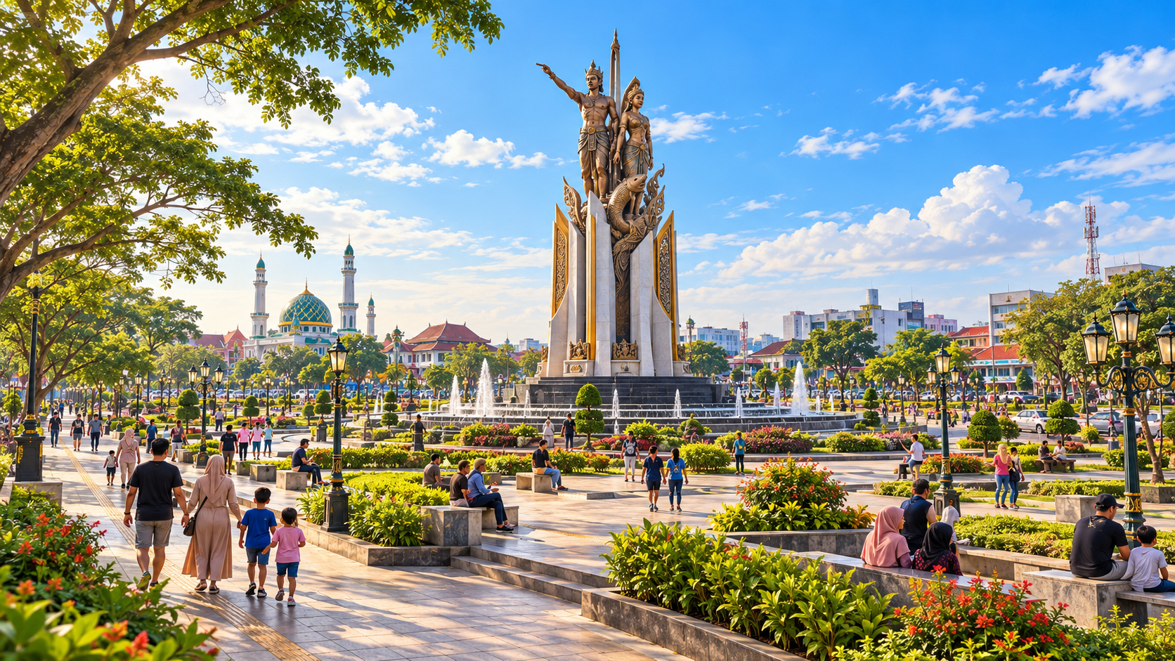 1. Alun-Alun Sidoarjo dan Monumen Jayandaru - sidoarjo