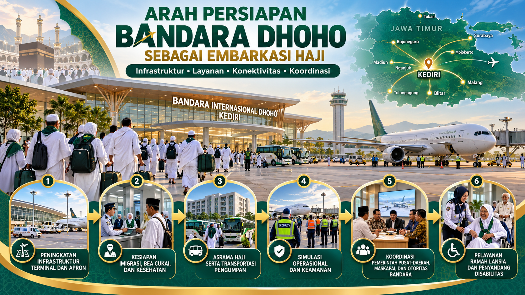 Arah Persiapan Bandara Dhoho sebagai Embarkasi Haji - dhoho