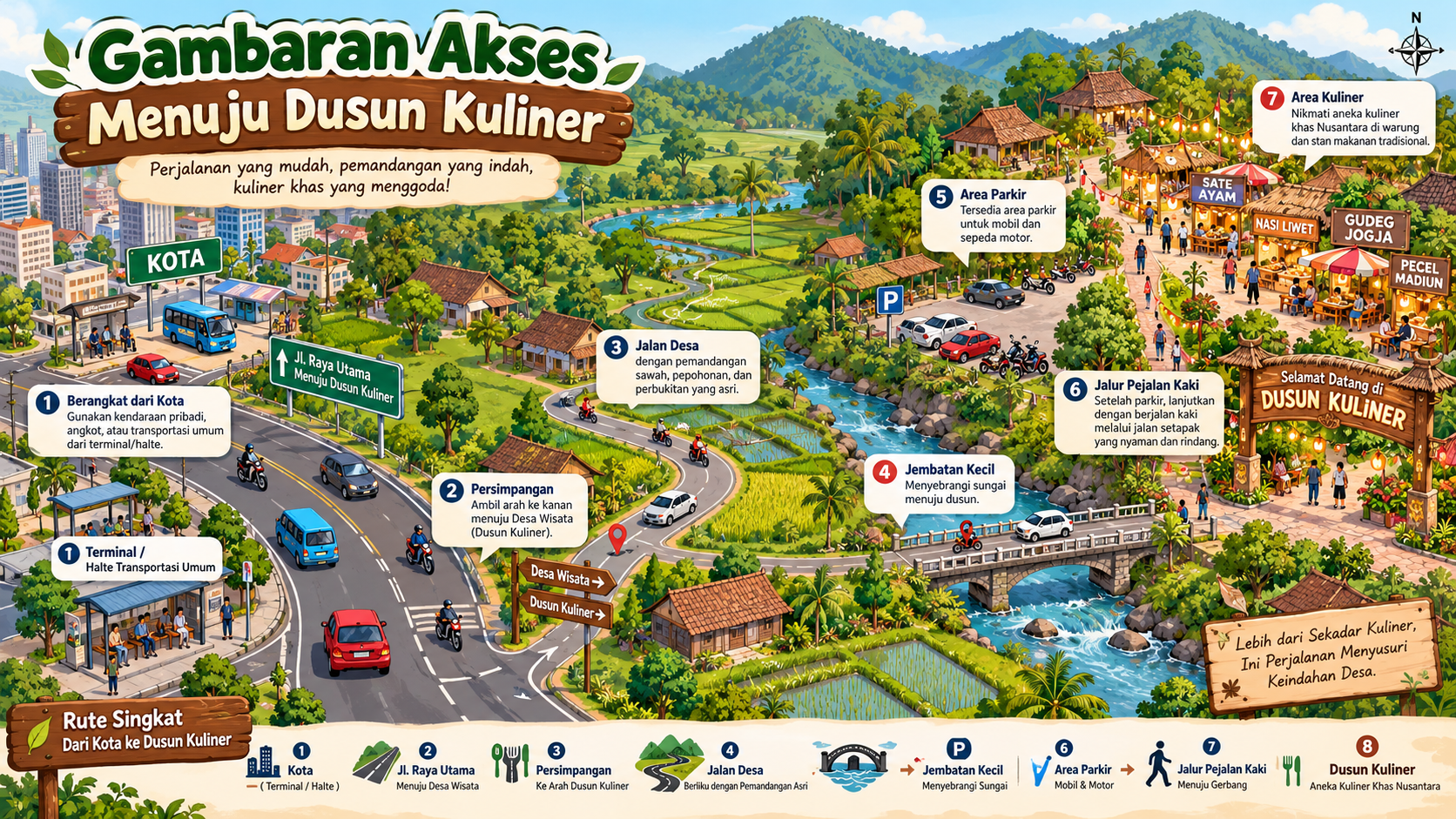 Gambaran Akses Menuju Dusun Kuliner - dusun