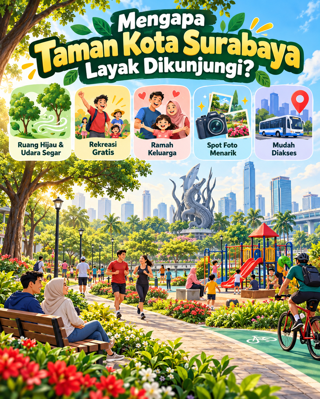Mengapa Taman Kota Surabaya Layak Dikunjungi? - surabaya