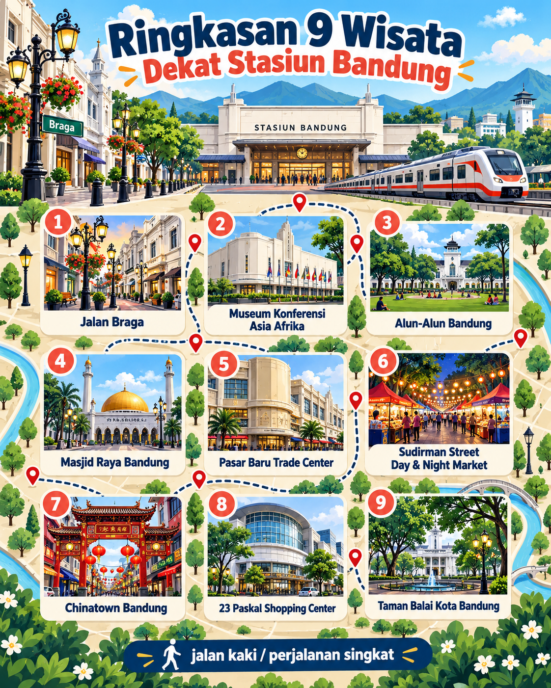 Ringkasan 9 Wisata Dekat Stasiun Bandung - bandung