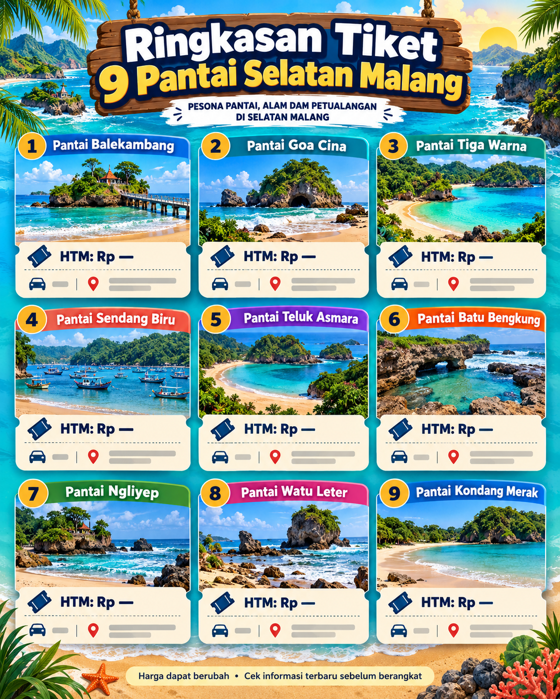 Ringkasan Tiket 9 Pantai Selatan Malang - malang